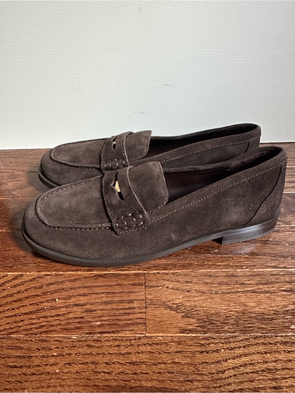 NWOB Madewell The Grayson Penny Loafer in Suede Carob Brown 8.5 - Picture 4 of 11